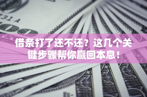 武汉借条打了还不还？这几个关键步骤帮你赢回本息！