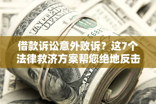 武汉借款诉讼意外败诉？这7个法律救济方案帮您绝地反击！