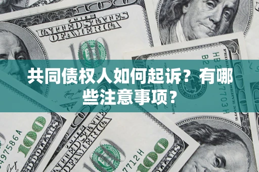 武汉共同债权人如何起诉？有哪些注意事项？